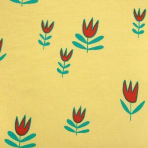 Tela jersei de cotó i elastan Tulips Yellow Katia Ohana Espai Creatiu